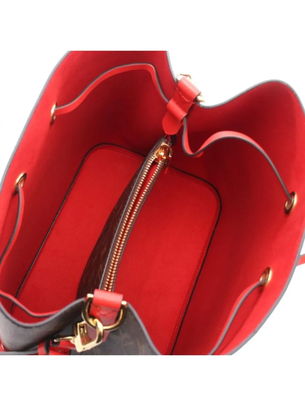 Louis Vuitton Shoulder Bag Neo Noe Coquelicot Canvas Leather